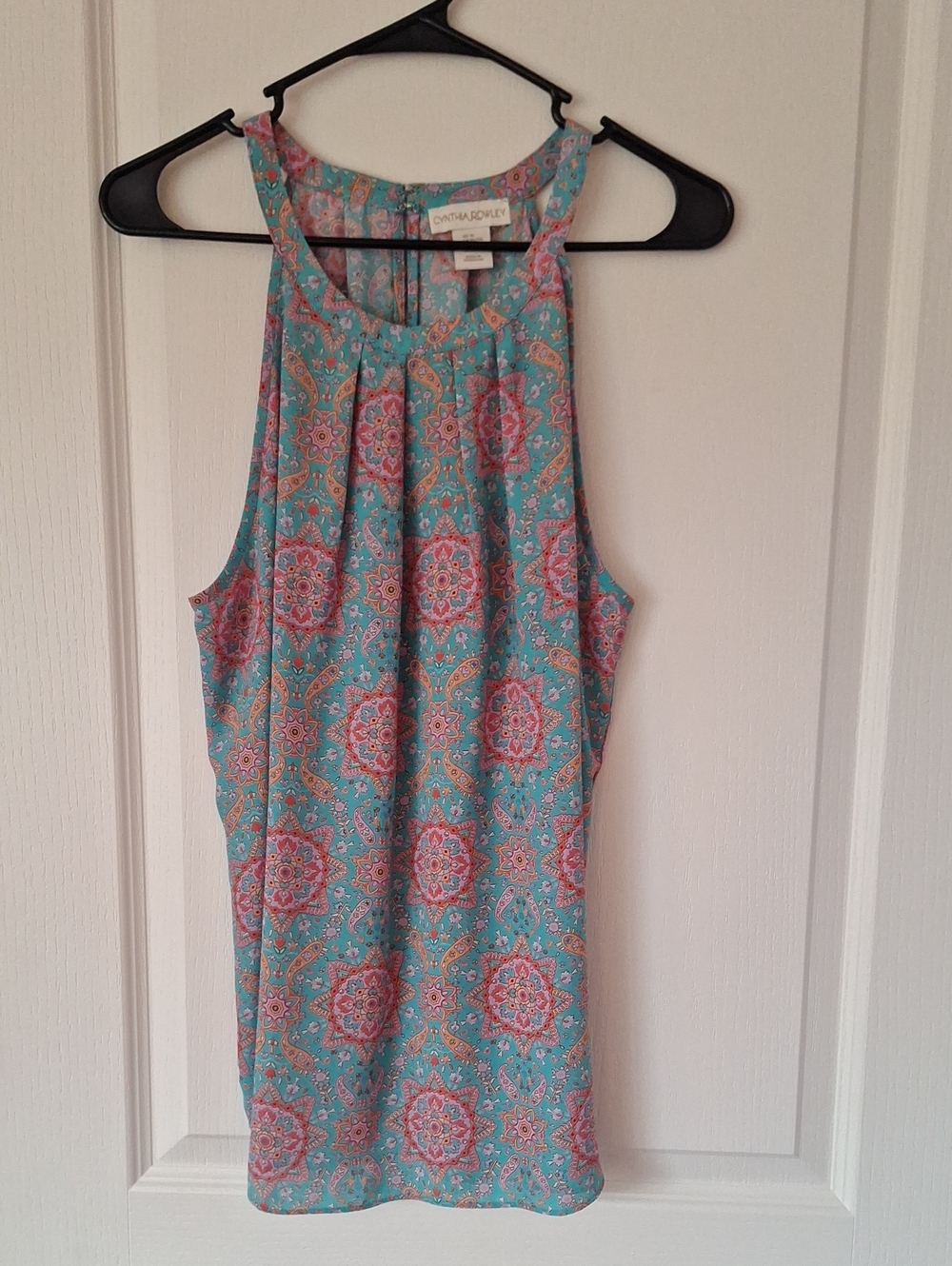 Cynthia Rowley Sleeveless Medallion Print Camisole - Turquoise & Pink
